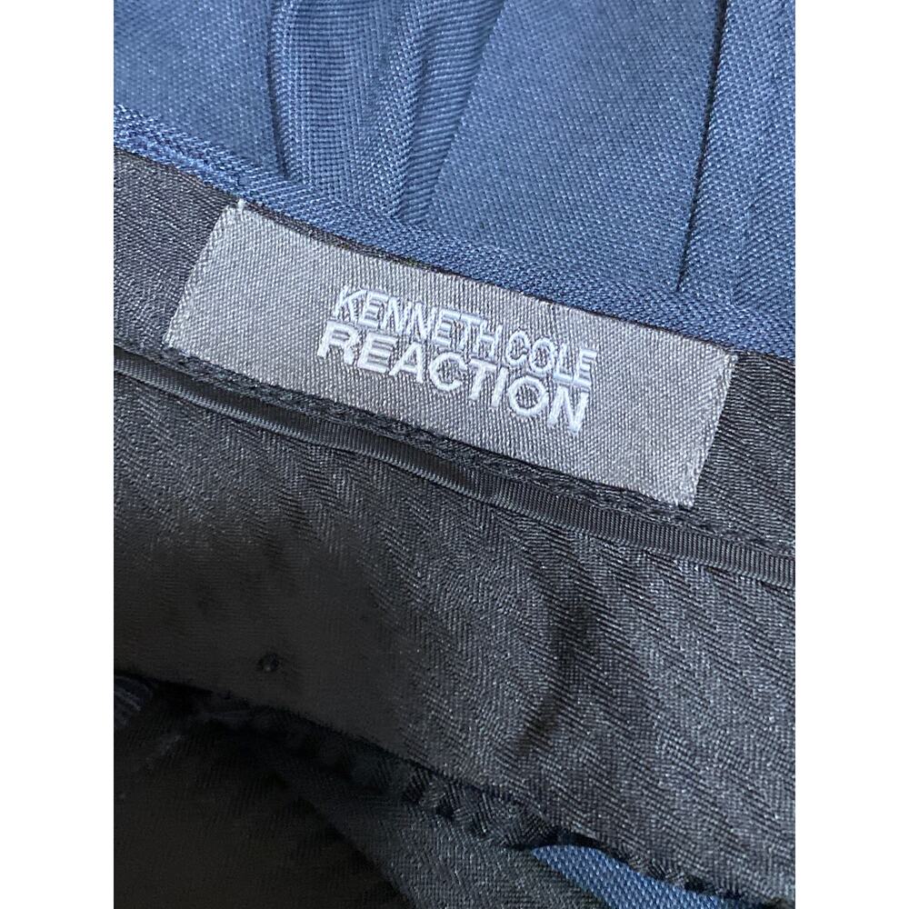 Kenneth Cole Reaction Blue High Rise Straight Chino Trousers Dress Pants 34X32 - Picture 5 of 6